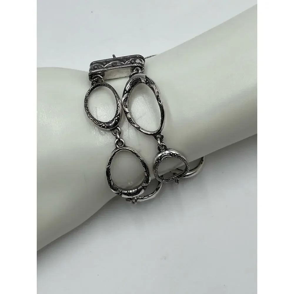 Brighton Signed‎ Double Strand Oval Linked Bracelet